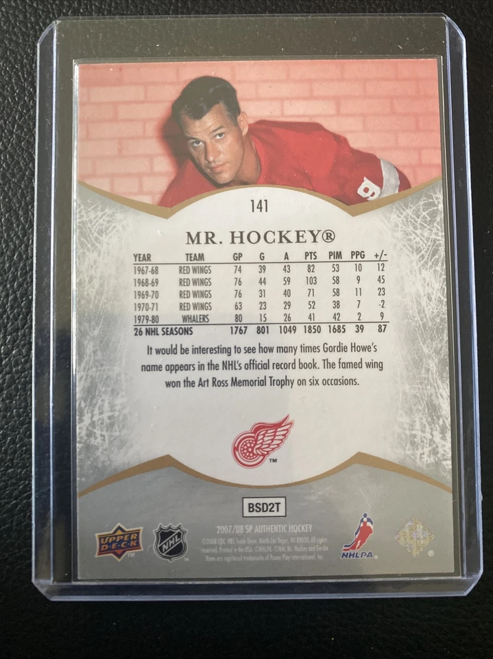 2007-08 UD SP Authentic Notables #/1999 Gordie Howe #141 Detroit Red Wings - Image 2 of 2