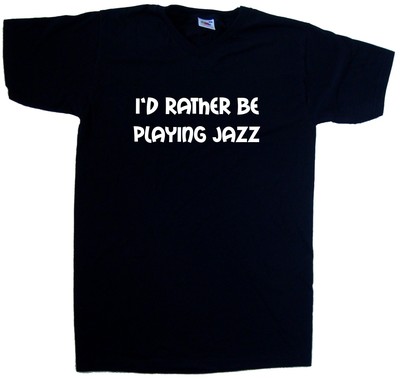 I'd Rather Be Playing Jazz T-Shirt mit V-Ausschnitt