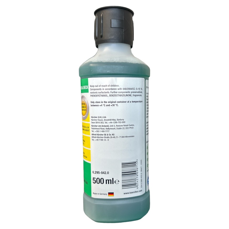 KARCHER Patio Deck Cleaner 500ml Pressure Washer Detergent Fluid 5