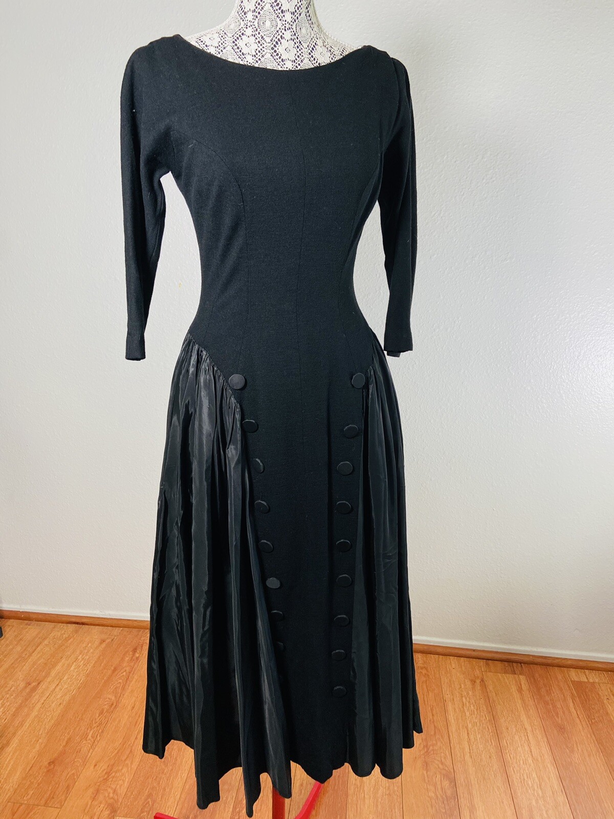 Vintage 1950s dress Lot 2 Black Dresses Unique An… Gem