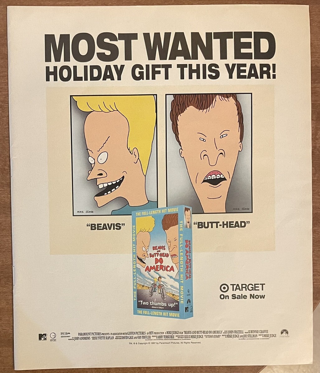 1997 Beavis and Butt-Head Do America Movie MTV VHS Release Holiday