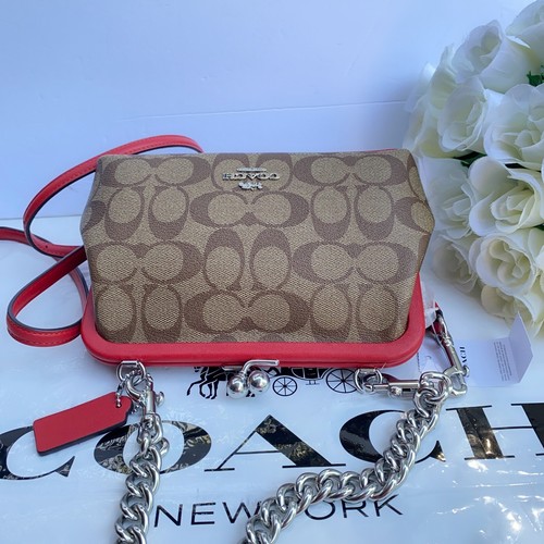 NWT Coach Nora Kisslock Crossbody In Signature Canvas CH512 eBay