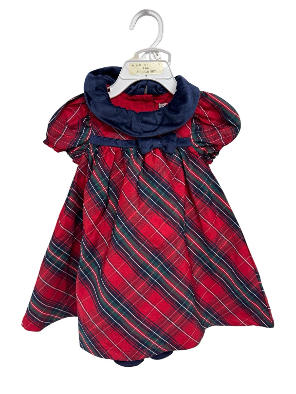 Max Studio Bebé 3 Pieza Vacaciones Navidad Vestido Conjunto Talla 12 Meses