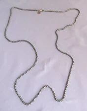 VINTAGE DY DAVID YURMAN 585 14K GOLD & STERLING ROUNDED BOX LINK CHAIN NECKLACE