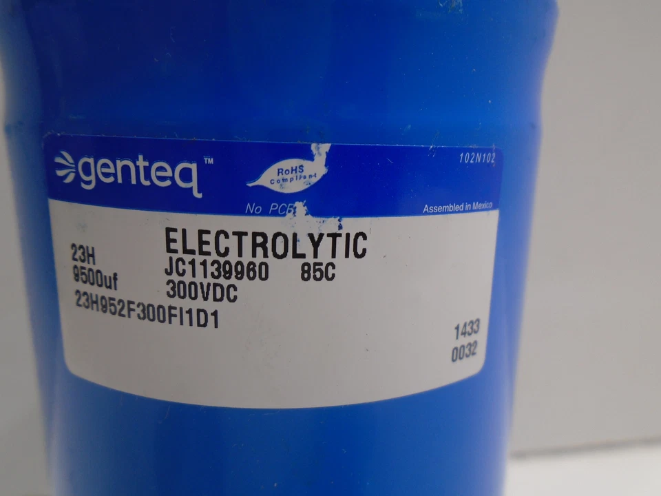 *NEW* GENTEQ JC1139960 ELECTROLYTIC CAPACITOR 300VDC 9500Ouf - Image 2 of 4