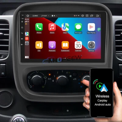 Radio de coche Android 15 para Opel Vivaro B Renault Trafic DAB + CarPlay Navi + MIK CAM