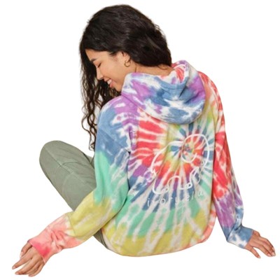 Ivory Ella Tie-dye Hoodie Sweatshirt size Medium Oversized Rainbow Elephant  | eBay