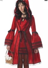 COSTUME Little Red Riding Hood DRESS Cape HALLOWEEN GIRLS LARGE 12-14 L Cosplay