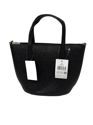 Kate Spade Glimmer Small Black Glitter Fabric Satchel Crossbody