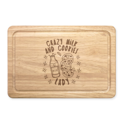 Crazy Milk And Cookies Lady Stars rechteckiges Schneidebrett lustig Schokolade