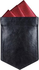 Pocket Square Holder Leather Pocket Square Holder for Men'S Suit Handkerchief