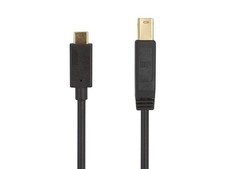 Monoprice USB 3.0 Type-C to Type-B Cable - 1.5ft - Black For External Hard Drive