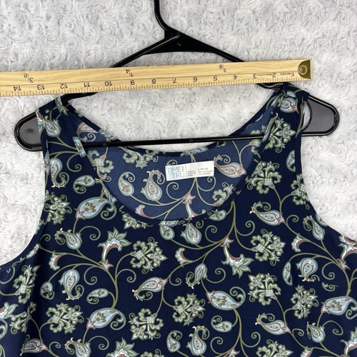 Time and Tru Women's Sleeveless Silky Floral Tank Top Size Large 12-14 - Picture 3 of 5
