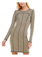ULTRA FLIRT Womens Body Con Short Dress Green Long Sleeve Shrug Juniors XS