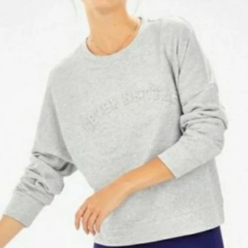 Fabletics Heathered Gray "Never Settle" Sweatshirt Size Small