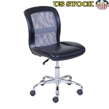 Mid-Back Office Chair Vinyl Mesh Task Ergonomic Swivel Desk Gaming Comfort New