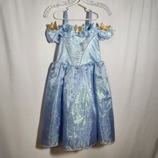 Disney Cinderella Costume Dress Girls Size 5/6 Blue Tulle Halloween Theater Play