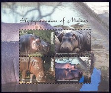Malawi - 2009 MNH zestaw 4 szt. - Hipopopotam - 747 c.v. 7.25