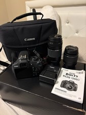 Canon EOS Rebel T6 DSLR Camera, EFS 18-55mm EF 75-300mm Lens With Carry Bag