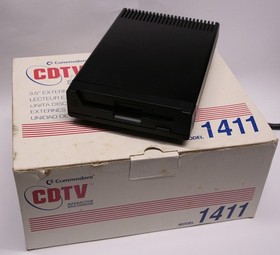 CCOMMODORE AMIGA CDTV CD-1411 FLOPPY DISK DRIVE ORIGINAL BLACK BOXED LV4 91222