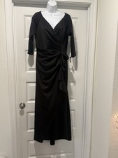 Xscape Women's Slitted Gown, Size 14P - Black New