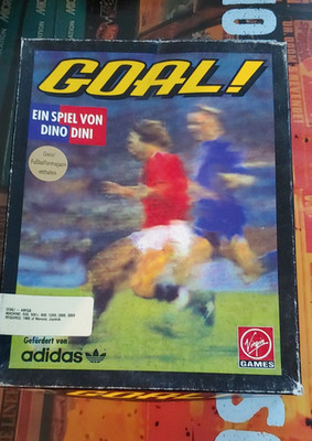 Goal! (Virgin 1993) Commodore Amiga (2 Disk, Box, Manual) works 16-bit