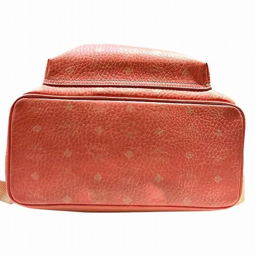 MCM Visetos Studded Pink Bag Backpack Leather Logo Women 35cm x 29cm x 14cm - Picture 3 of 9