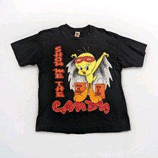 Vintage 90s Looney Tunes Tweety XL Halloween Trick or Treat T Shirt Candy 24x30