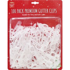 100x White Gutter Clips | Premium Quality for Fairy Lights & Icicle Lights