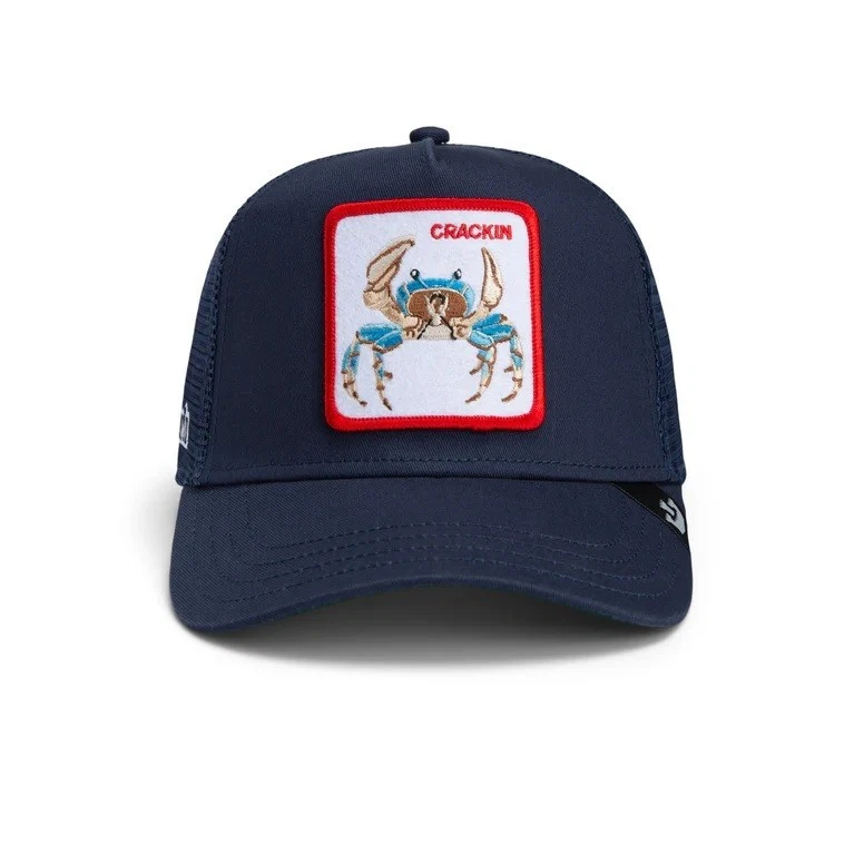[101-2013] "CRACKIN" Goorin Bros Navy Adjustable Cap Team Crab NWT