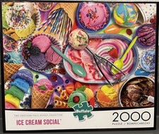 Buffalo Games - Ice Cream Social 2000 Piece Jigsaw Puzzle New!