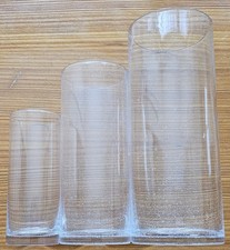 Vasen 3er Set Zylindervasen Glitzer im Glas Glitter Vase in 3 Größen Windlicht