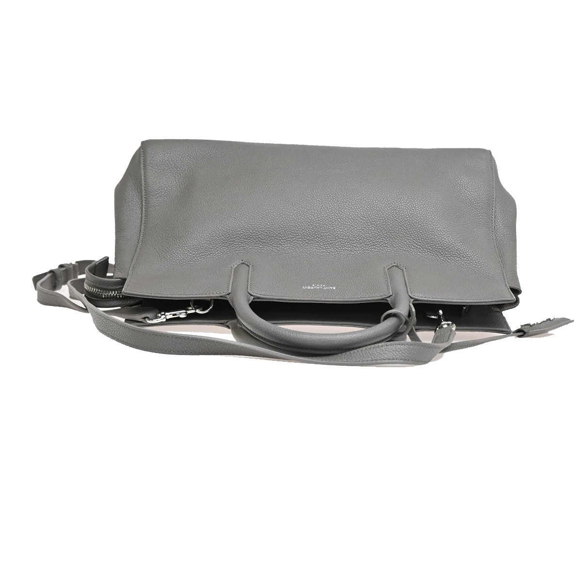 Borsa a mano SAINT LAURENT Cabas Rive Gauche 2 vie tracolla pelle grigio 19KA640