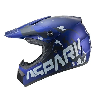 FUNSPORT-FACTORY UG Crosshelm Helm Kinderhelm Motorradhelm Motocross Spark blau Motorrad Quad