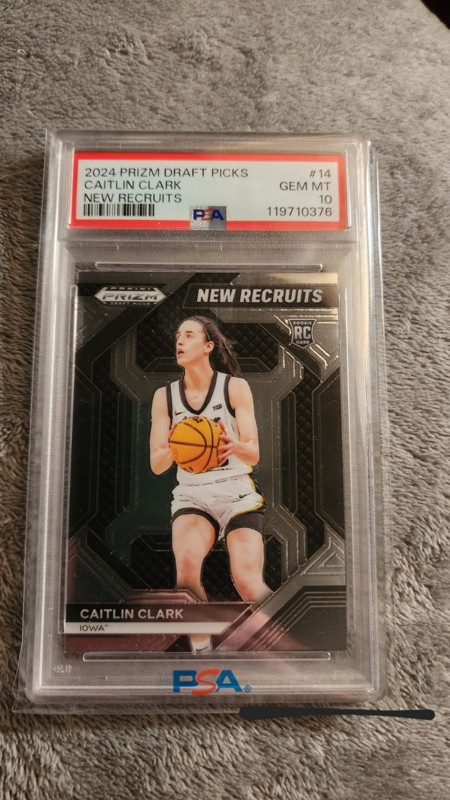 2024 Panini Prizm Draft Picks New Recruits Caitlin Clark #14 (RC) PSA 10 *Pop 74