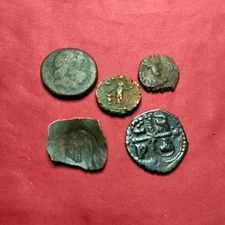 Lot Of 5 Ancient Greek, Roman, Byzantine - Bronze Coins 