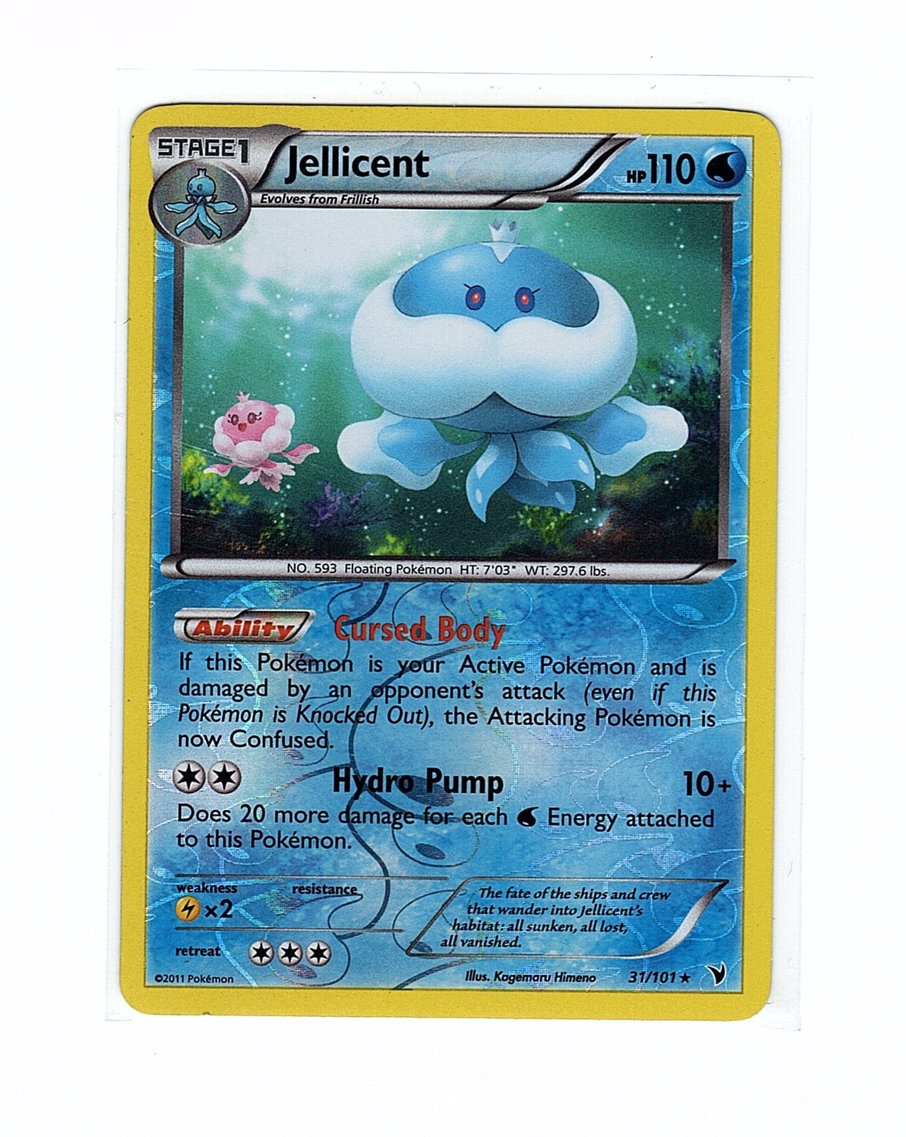 Jellicent 31/101 Noble Victories Reverse Holo Rare - Pokemon Card LP