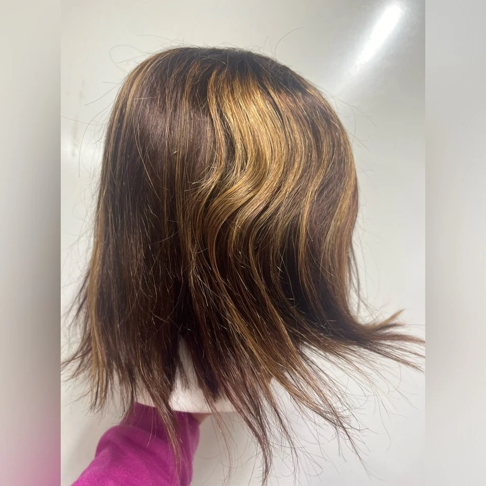 Новый с Ярлыками Bob парик человеческих волос кружева спереди 180% плотность 10» парик коричневый ombré подсветки - Изображение 2 из 4