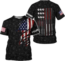Personalized 3D Billiard Shirt Custom Name Men Women Team Apparel Pool 8 Ball Fl