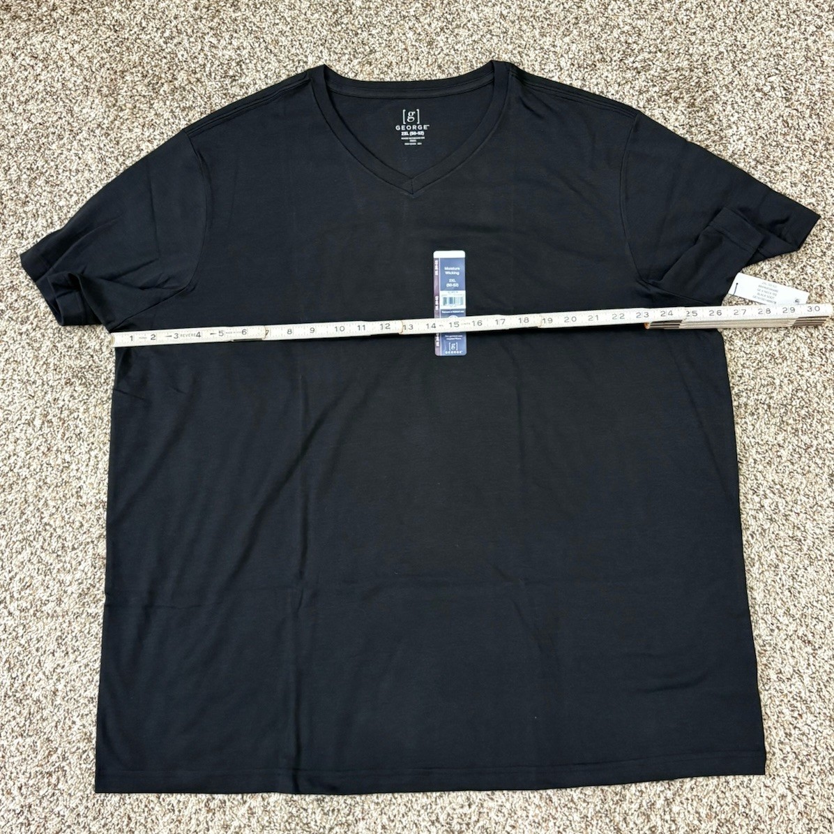 New George 3-PACK Men’s V-Neck T-shirt Tee Moisture Wicking Size 50-52  2XL (G4)