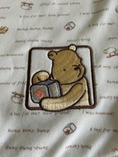 Disney Store Winnie The Pooh Baby Blanket With Embroidered Pooh Bear NWT