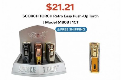 SCORCH TORCH Retro Easy Push-Up Torch | 1CT | FREE SHIPPING