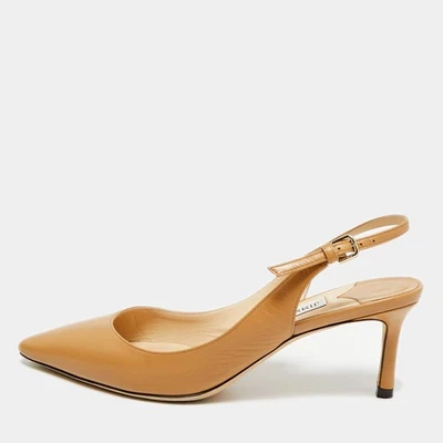 Escarpins à bride en cuir marron Jimmy Choo Erin taille 36,5 - Photo 1/4