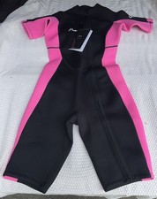 Ladies Hevto Shorty Wetsuit Black Pink size 10 - 3/2 mm Neoprene - NWT