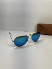 Ray-Ban Aviator Sunglasses RB3026 58-14mm Gold Frame & Blue Mirror Lenses 112/17
