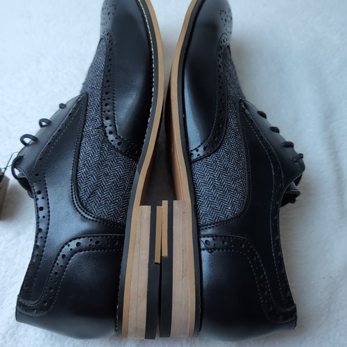 Cavani Men's Formal Shoes Horatio Black Blue Brogue UK Size 12 - Picture 8 of 11