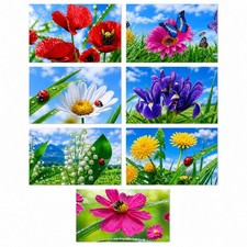 7 Meadow Flowers Ukrainian Easter Egg Decorating Wraps Heat Shrink Sleeves