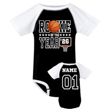 First birthday Rookie of the Year basketball Jersey styled bodysuit outfit