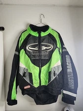 Castle X Adult Large Racing Snowmobile Jacket Switch 06 Removable Liner Green