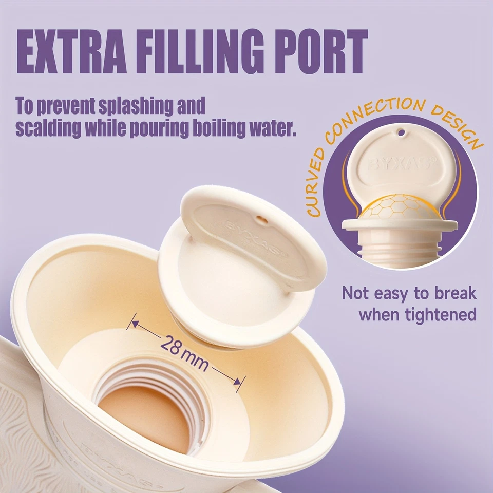 Botella de agua caliente duradera extra gruesa con cubierta de felpa - para aliviar el calor y el dolor Foto 2 de 4